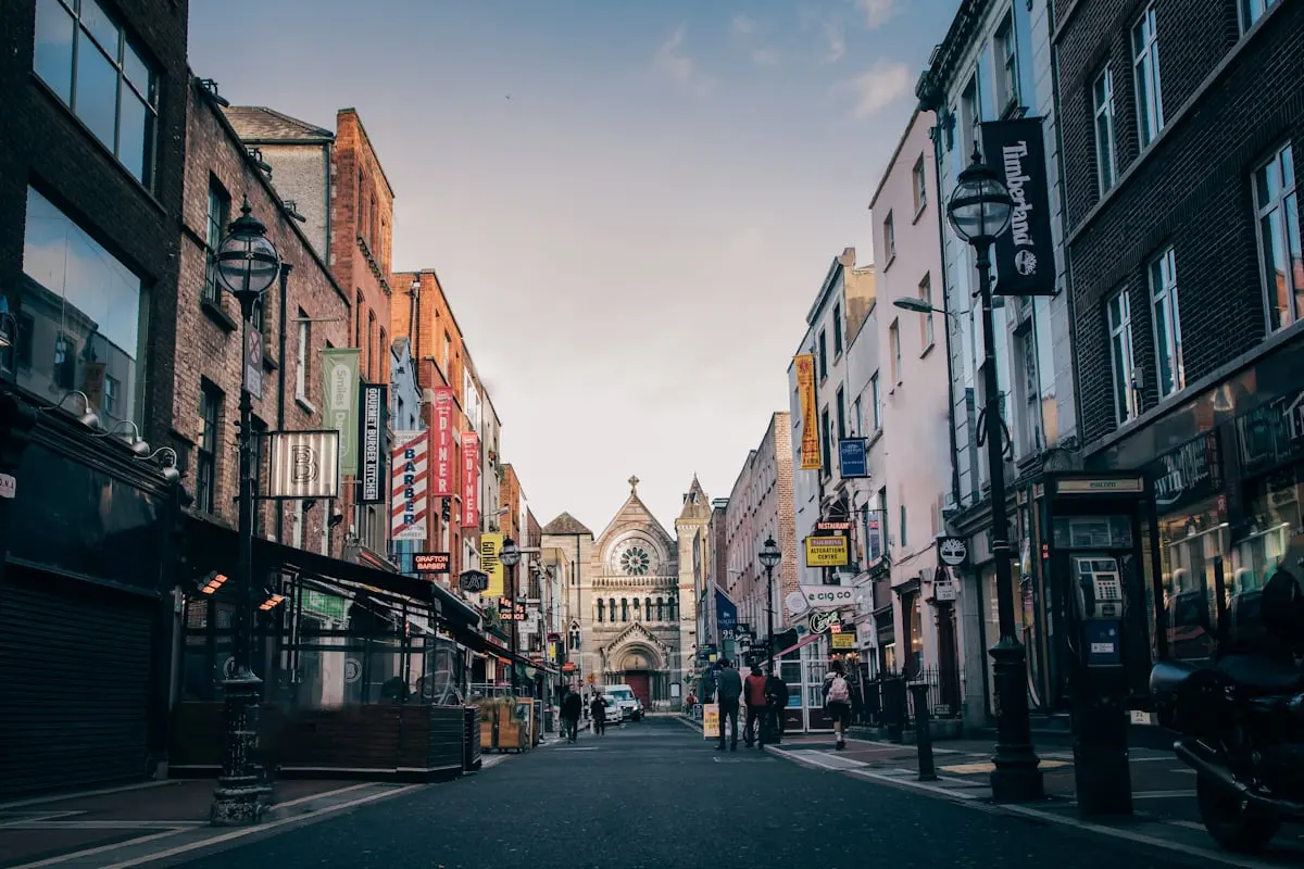 Dublin city street in Ireland — study in Ireland
